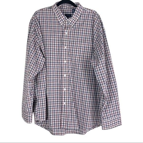 Arrow Long Sleeve Button Up Top Size XXL /T Grey Plaid - Picture 1 of 5